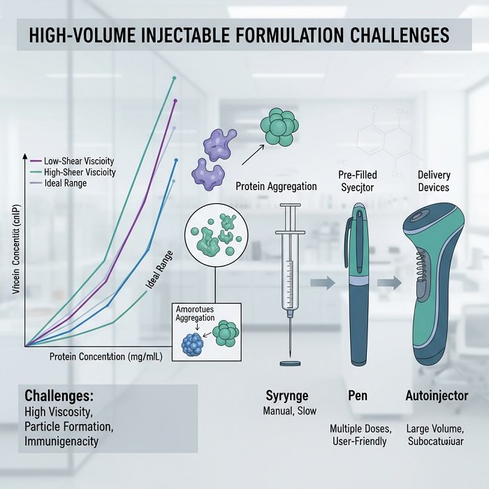 Challenges in High-Volume Injectable Formulation Development