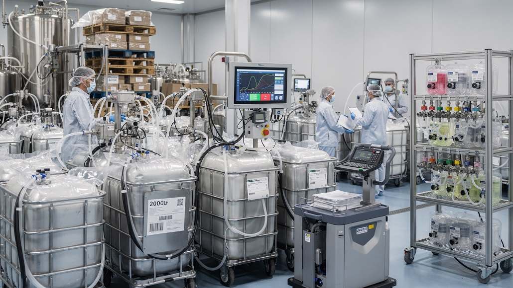 single-use bag manifolds in bioprocess operations