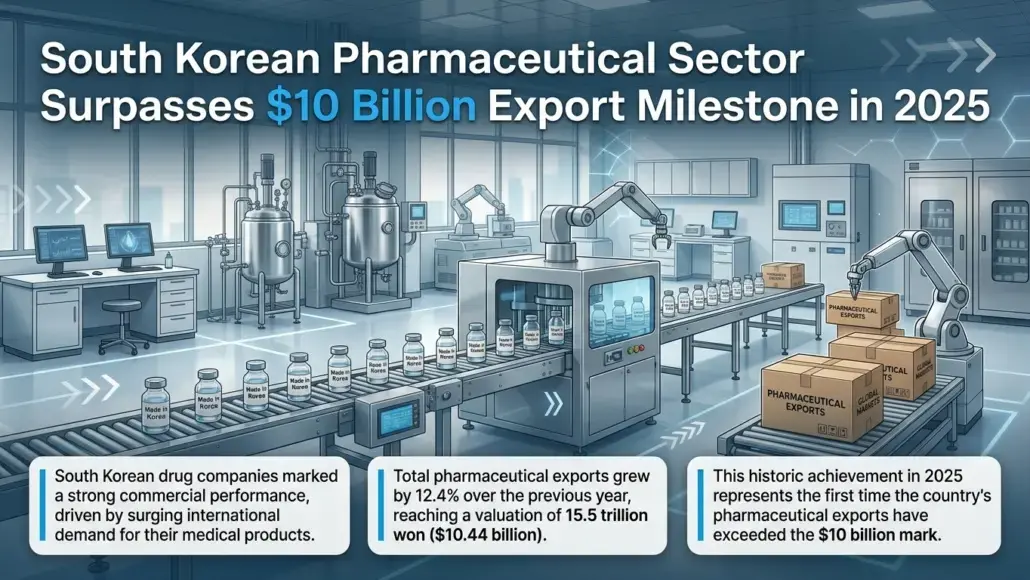 South Korean Pharmaceutical Sector Surpasses $10 Billion Export Milestone in 2025