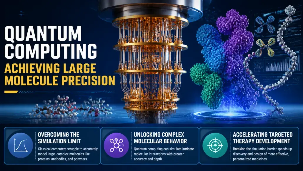 Quantum Computing Achieving Large Molecule Precision